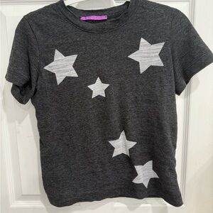 Charcoal Gray Star Print T-Shirt